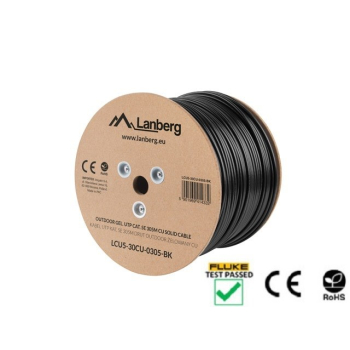 Kabel U/UTP Lanberg LCU5-30CU-0305-BK (UTP; 305m; kat. 5e; kolor czarny)