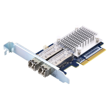 Qnap QXP-16G2FC, 2x 16Gb Gen 5 Fibre Channel card with SFP+ transceivers(2x 16Gb LC SR), PCIe Gen3 x8, Low profile, up to 125 meters , supported on Qn