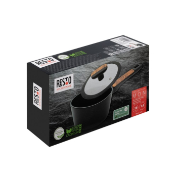 Resto Kitchenware 93186 garnek 1,4 l Okrągły Czarny, Drewno