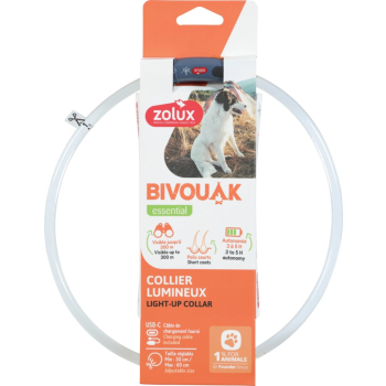 ZOLUX Obroża LED silikon BIVOUAK przez. nieb