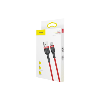Kabel Baseus Cafule CATKLF-A09 (USB 2.0 - USB typu C ; 0,50m; kolor czerwony)