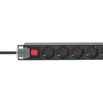Intellinet 715133 rozdzielacz zasilania PDU 9 x gniazdo sieciowe 1U Czarny