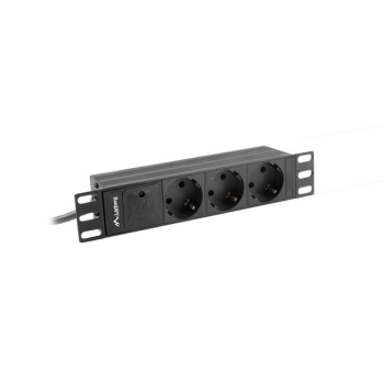 Listwa RACK Lanberg PDU-03F-0200-BK (3 x Shuko; 16 A (3680 W); kolor czarny)