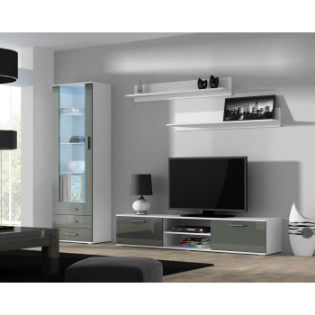 Witryna SOHO S1 biały/ szary połysk