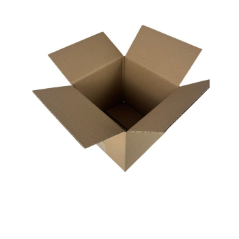Karton klapowy, pudełko zrobione z tektury 3W 3 warstwowej, kolor szaro / brązowy, 350x250x150mm. 380G/M2. Zestaw 20 sztuk.