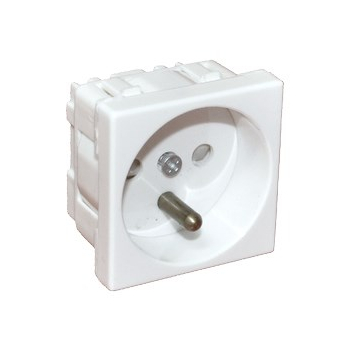 ALANTEC Gniazdo elektryczne 45x45, białe - 2P+Z