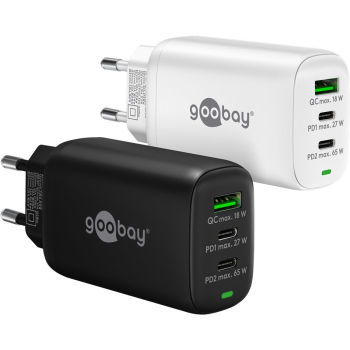 Goobay 65408 ładowarka do urządzeń przenośnych Słuchawki, Laptop, Smartfon, Tablet Biały Prąd przemienny Szybkie ładowanie Wewnętrzna
