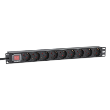 Intellinet 715133 rozdzielacz zasilania PDU 9 x gniazdo sieciowe 1U Czarny
