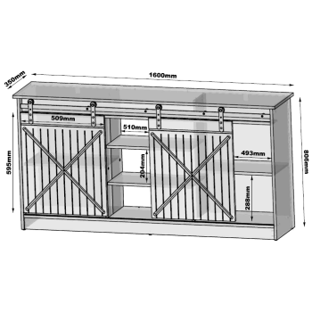 Komoda 160x80x35 GRANERO dąb wotan