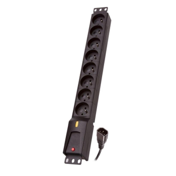Listwa zasilająca Lestar LZRM 810 BW G-A K.:CZ 3M IEC320 (8 x UTE; 10 A; 1,5m; kolor czarny)