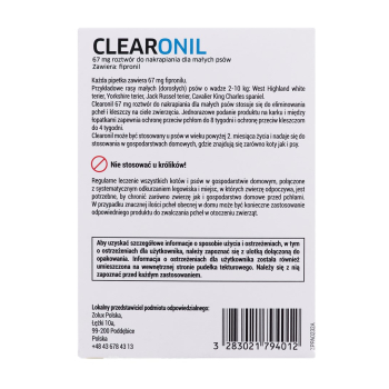 FRANCODEX Clearonil Małe psy - krople przeciw kleszczom i pchłom dla psa - 3x67 mg