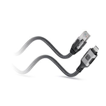 Techly ICOC U3C-RJ45-010 kabel sieciowy Srebrny, Czarny 1 m Cat6 F/UTP (FTP)