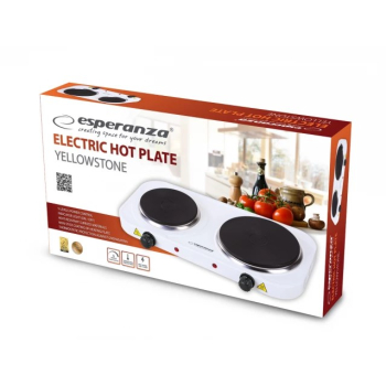 Kuchenka elektryczna Esperanza YELLOWSTONE EKH007W (Płyta elektryczna; 2 pola grzejne; 1000W, 1500W; kolor biały)