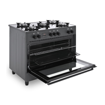 Kuchnia gazowo-elektryczna Ravanson KWGE-K90 GLASS black