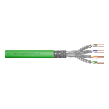 Kabel instalacyjny DIGITUS kat.8.2, S/FTP, Dca, AWG 22/1, LSOH, 500m, zielony, szpula