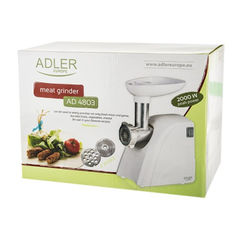 Adler AD 4803 maszynka do mielenia 800 W Stal nierdzewna, Biały