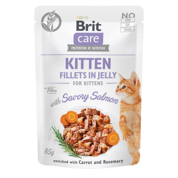 BRIT Care Fillets in Jelly filety z łososiem w galaretce - mokra karma dla kociąt - 85 g