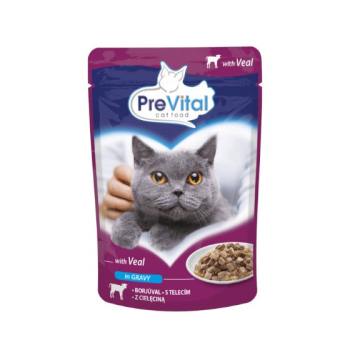 PREVITAL -Karma dla kotów sterylizovanych - 4 smaki - kurczak, cielęcina, łosoś, drób - Pełnoporcjowa karma dla dorosłych kotów -96x100g