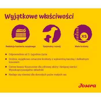 JOSERA MiniJunior -  sucha karma dla szczeniąt małych ras 900 g
