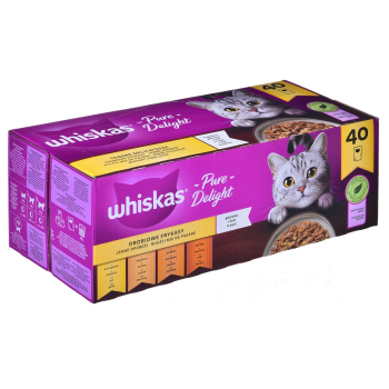 WHISKAS Pure Delight Drobiowe Frykasy w galaretce - mokra karma dla kota - 40 x 85g
