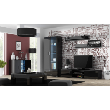 Komoda 120cm SOHO S7 czarny/ czarny połysk