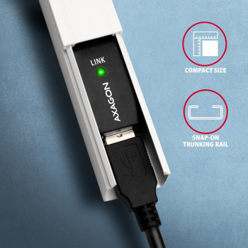 Axagon ADR-220 USB 2.0 A-M -> A-F active extension/repeater cable 20m - Kabel - Digital/Daten kabel USB USB A Czarny