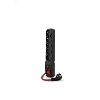 ACAR F5 POWER Czarny 5 x gniazdo sieciowe 230 V 1,5 m