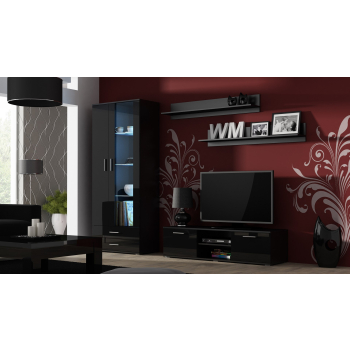 Witryna SOHO S6 2D2S czarny/ czarny połysk
