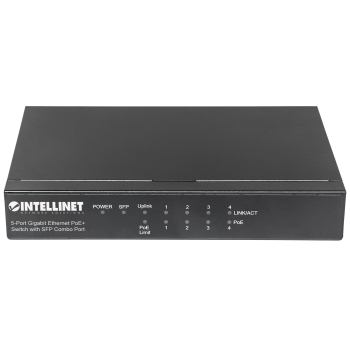Intellinet 561174 łącza sieciowe Gigabit Ethernet (10/100/1000) Obsługa PoE Czarny