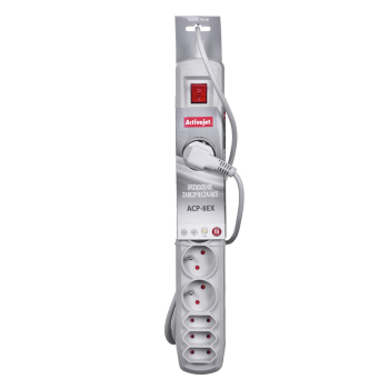 Listwa przeciwprzepięciowa Activejet APN-8g/5m-GR (3 x Typ C, 5 x UTE; 10 A; 5m; kolor szary)