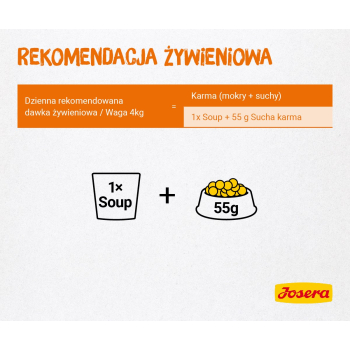 JOSERA Zupa kurczak z marchwią i szpinakiem - mokra karma dla kota - 70 g