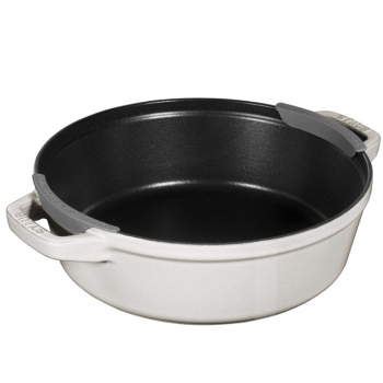 Zestaw 3 naczyń żeliwnych z pokrywką STAUB 40508-388-0 - biała trufla 24 cm