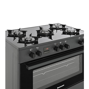 Kuchnia gazowo-elektryczna Ravanson KWGE-K90 GLASS black