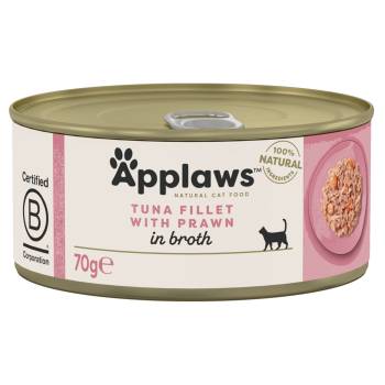Applaws Cat Tin Tuna Fillet with Prawn 6x70g