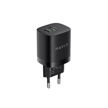 Ładowarka Havit USB-A+USB-C UC30 EU (czarny)