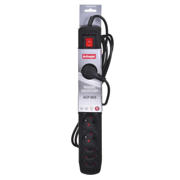 Listwa przeciwprzepięciowa Activejet APN-8g/3m-BK (3 x Typ C, 5 x UTE; 10 A; 3m; kolor czarny)