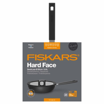 FISKARS PATELNIA SZEFA KUCHNI 28 cm  Z POKRYWKĄ HARD FACE
