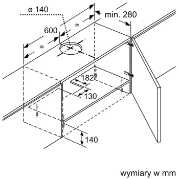 Okap teleskopowy BOSCH DFT63AC50 (szufladowy; kolor srebrny) (WYPRZEDAŻ)