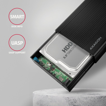 AXAGON EE35-GTR USB-C 3.2 Gen 1 - SATA 6G, Obudowa Zewnętrznego Dysku Twardego 3.5