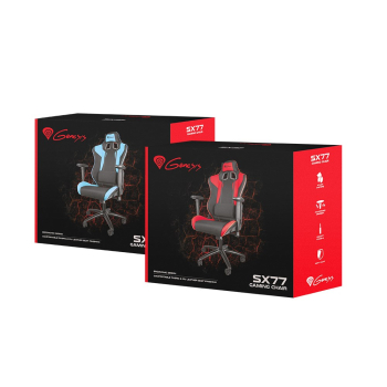 GENESIS SX77 Fotel dla gracza Obite siedzisko Czarny, Czerwony