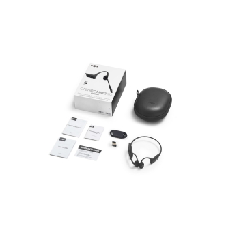 Słuchawki bezprzewodowe kostne Shokz OpenComm2 USB-C + adapter USB-A czarne