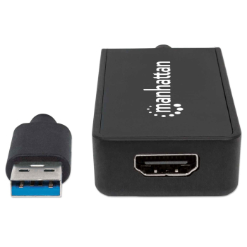 Manhattan 152259 zewnętrzna karta graficzna usb Czarny