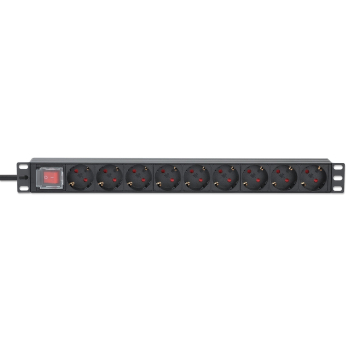 Intellinet 715133 rozdzielacz zasilania PDU 9 x gniazdo sieciowe 1U Czarny