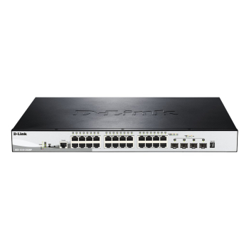 D-Link DGS-1510-28XMP/E łącza sieciowe Zarządzany L2/L3 Gigabit Ethernet (10/100/1000) Obsługa PoE Czarny, Szary