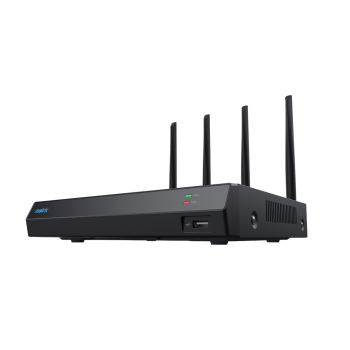 Reolink NVS12W - 12-kanałowy rejestrator NVR Wi-Fi 6, obsługa kamer do 16 MP, Wi-Fi 5/2,4 GHz, dysk twardy 2 TB, pojemność pamięci 16 TB, czarny