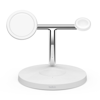 Ładowarka bezprzewodowa Belkin BoostCharge Pro 3-in-1 Wireless Charger with Official MagSafe Charging iPhone/Apple Watch/AirPods 15W White