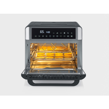 SEVERIN MINI PIEKARNIK Z FUNKCJĄ AIR FRYER, 12 AUTO. PROGRAMÓW, WYŚWIELACZ DOTYKOWY LED, TEMP. 40°C-220°C, 25 L ,2200W TO2077