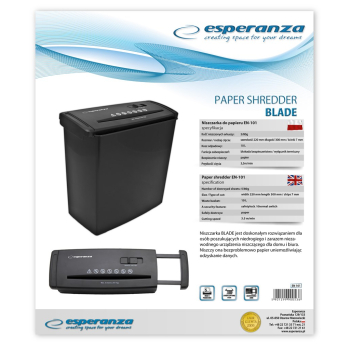 Niszczarka do dokumentów Esperanza BLADE EN101