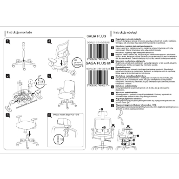 Ergonomiczny fotel biurowy SAGA PLUS czarny