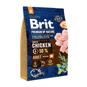 BRIT PREMIUM BY NATURE Adult M - sucha karma z kurczakiem dla psów dorosłych ras średnich - 3 kg